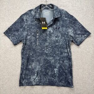 Under Armour Playoff Polo Shirt Mens Small Tie Dye Camo Golf Stretch Performance